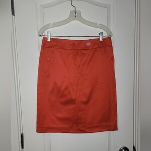 J Crew Cotton Stretch Orange Skirt
